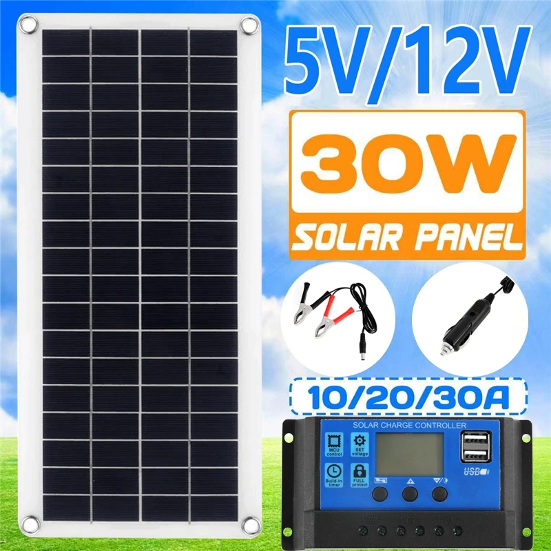 Solar Panel Monocrystalline - Kit Panel surya, Kit 30W 12V