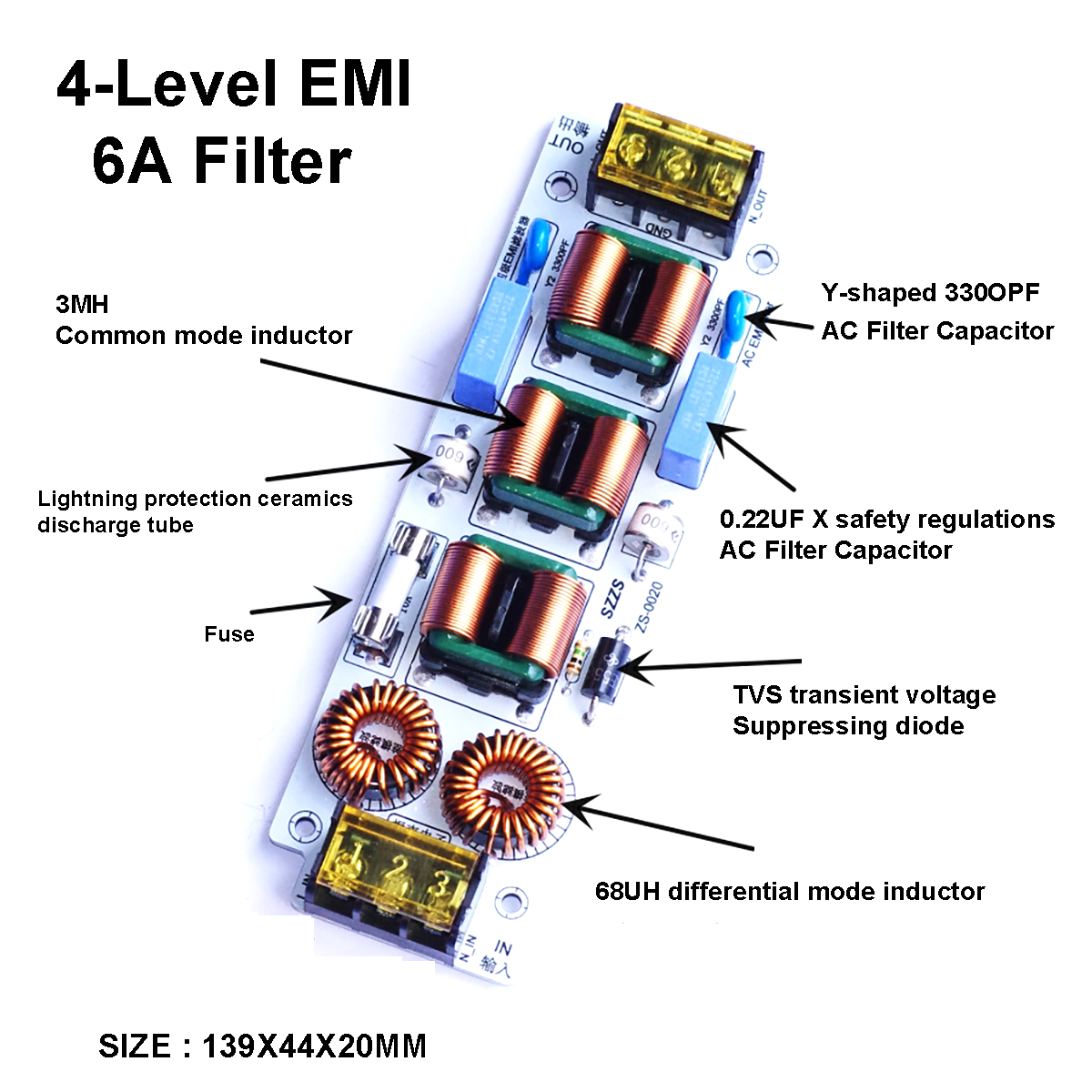 Filter EMI 4 Tahap 6A/10A |    - Ac Surge Protector ulasan dan harga